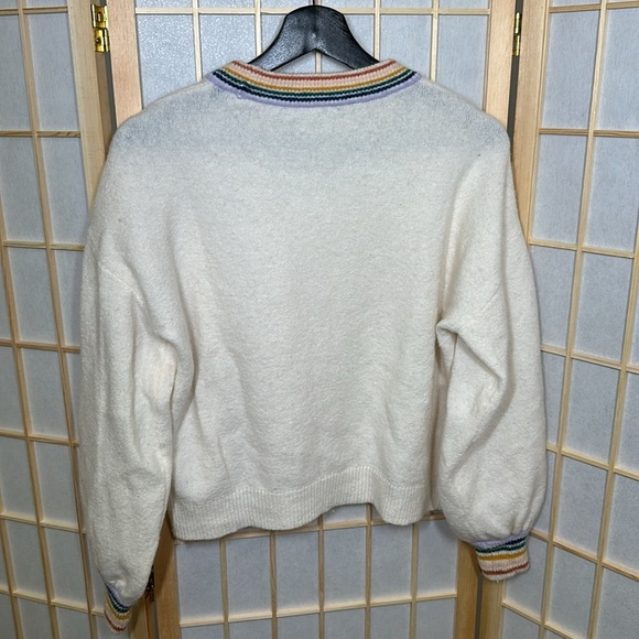 🌈 Madewell Rainbow Trim Gladwell Sweater🌈 - Picture 5 of 8